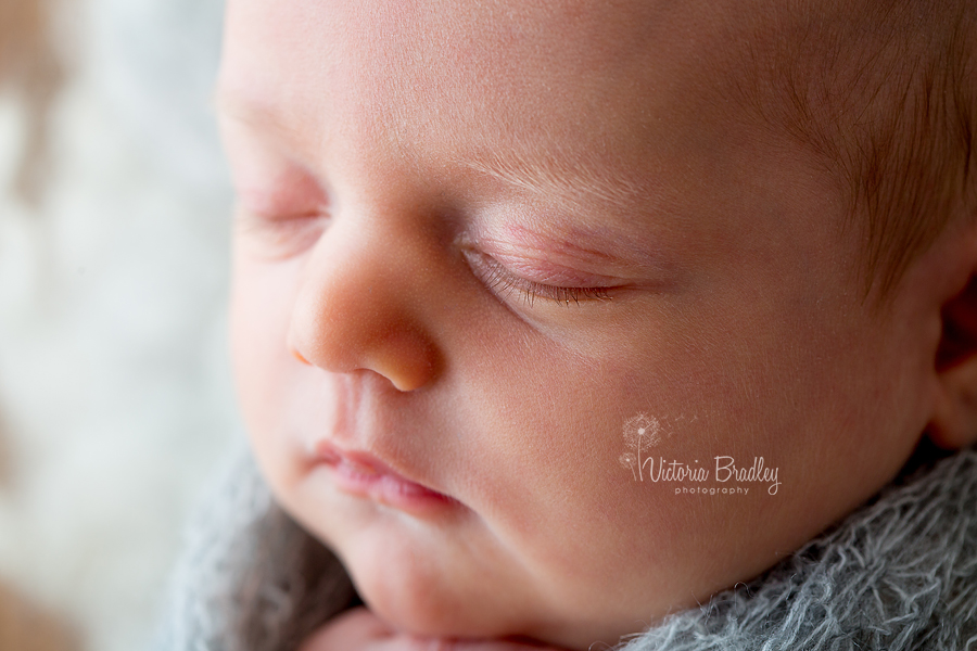 close up detail image of newborn baby's eye lashes