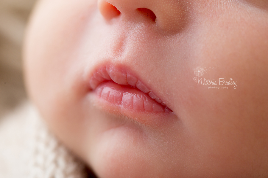 macro shot of baby mouth