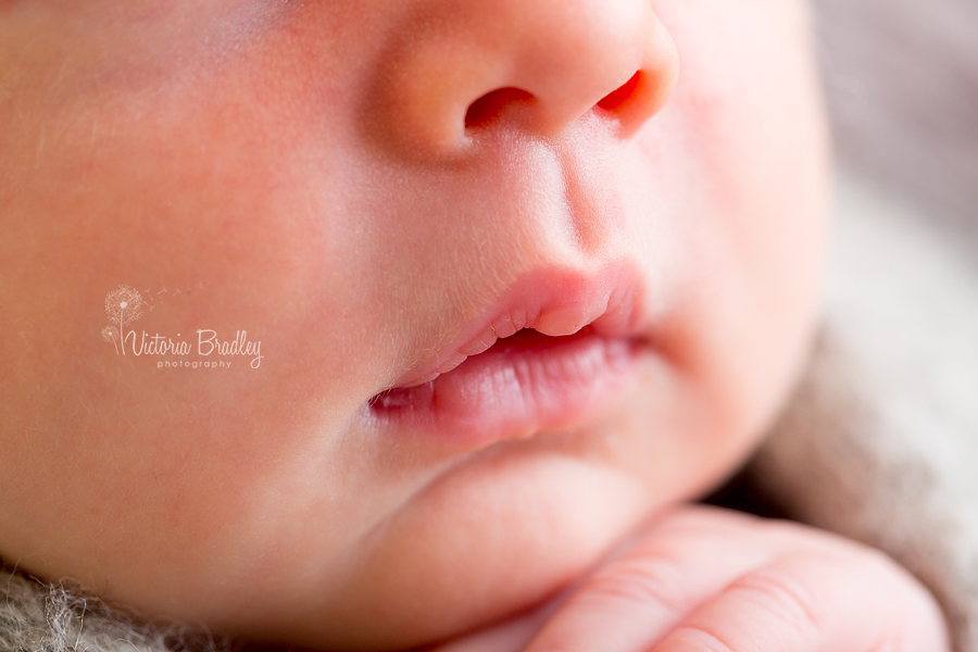 newborn baby boy photography session macro baby lips shot