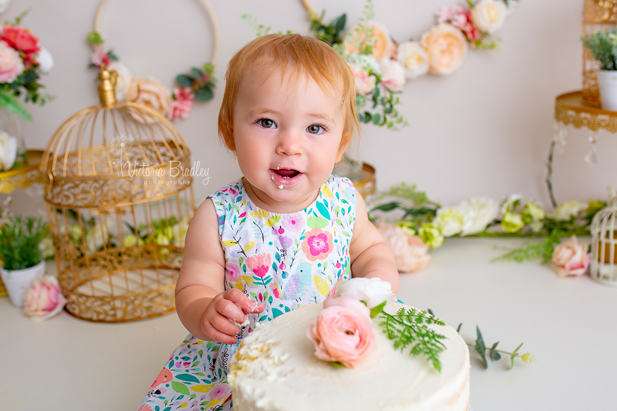 baby girl cake smash floral set