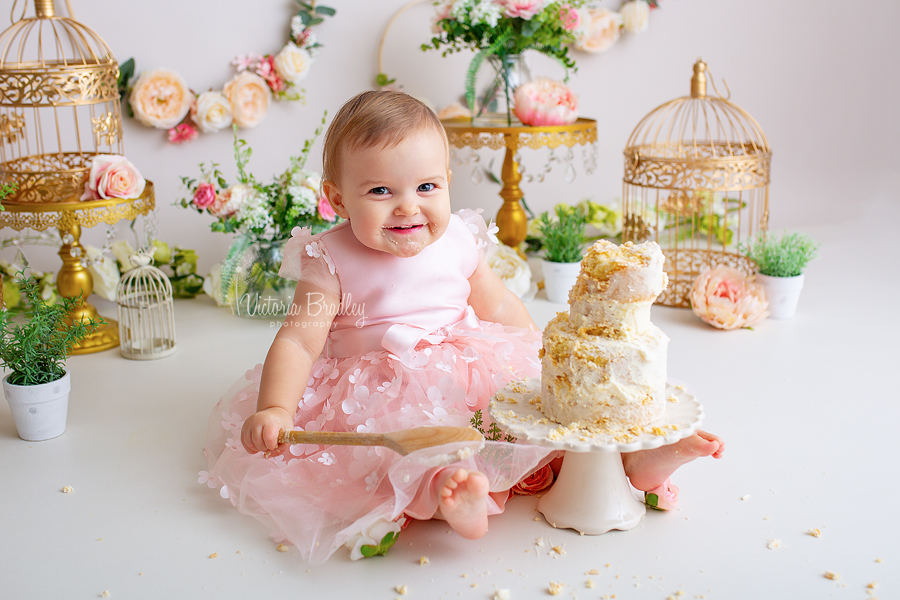 baby girl cake smash