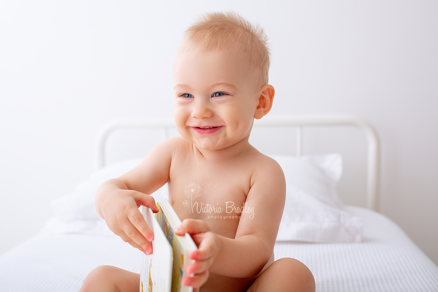 white room baby photography