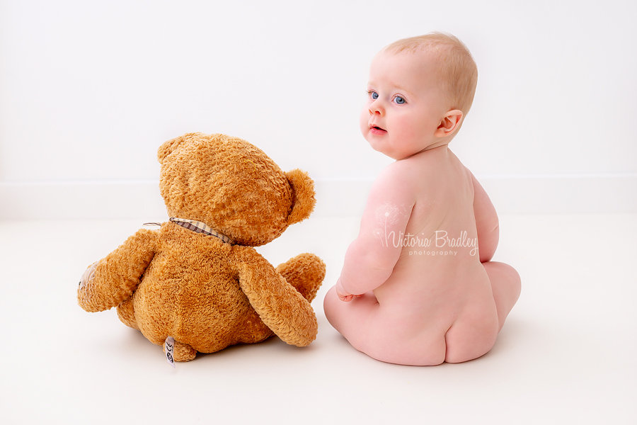 baby boy with teddy