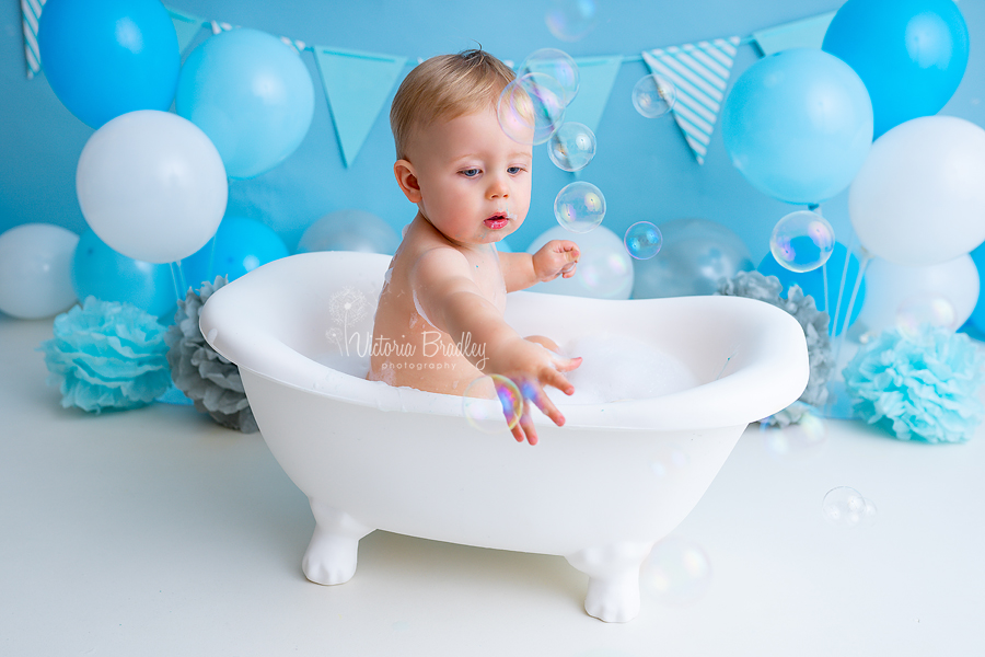 bubbles and bath tub baby boy