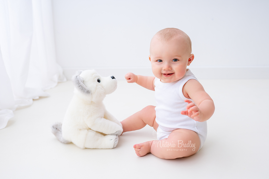 white studio natural baby photography