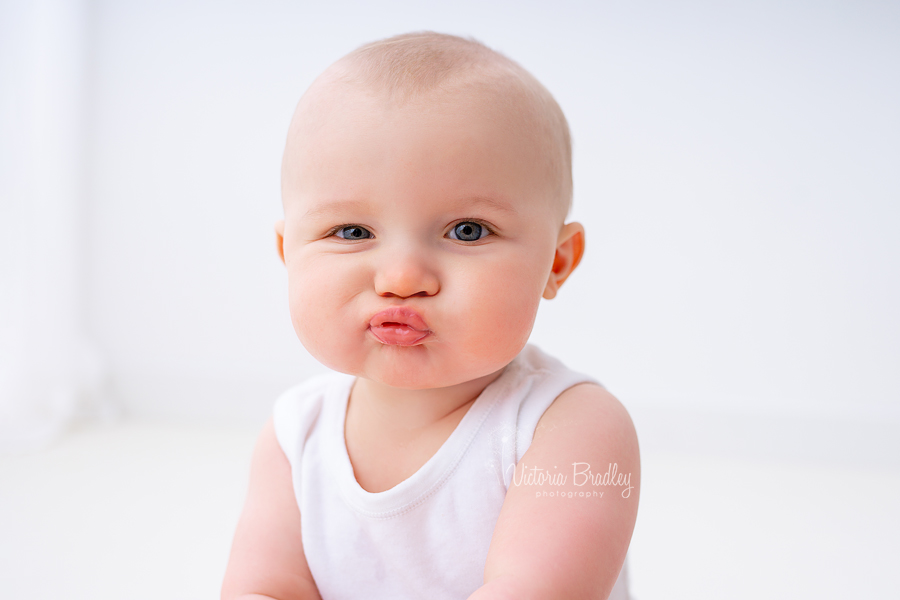 baby boy pout white studio photography