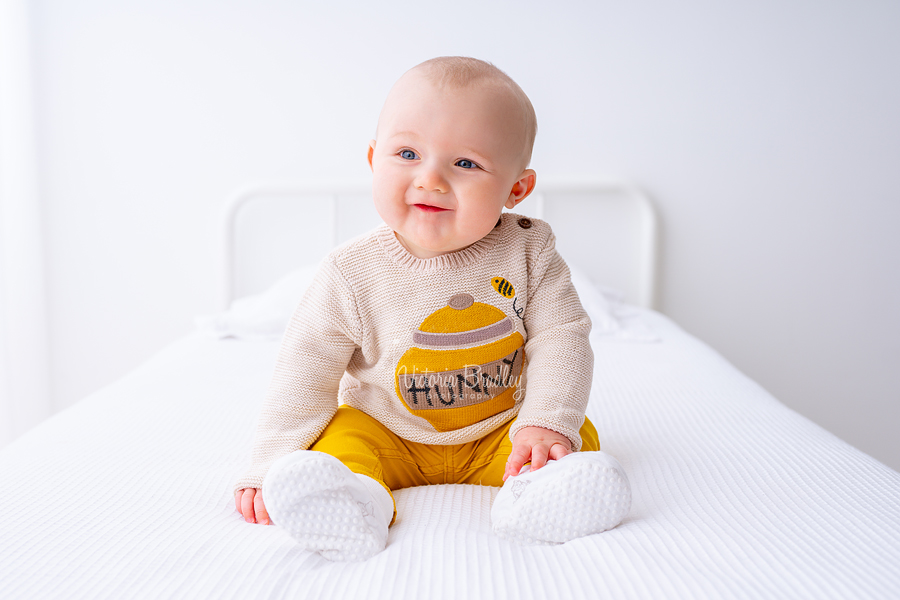 baby boy white studio photography hunny jumper