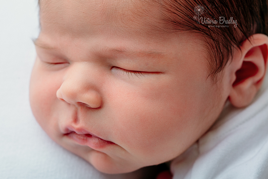 macro close up of newborn face