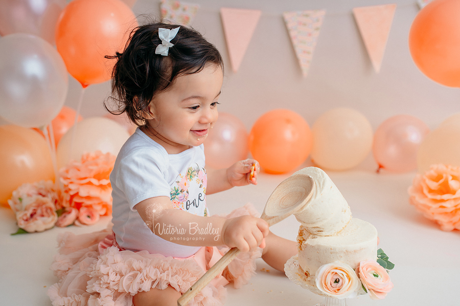 cake smashing peach set