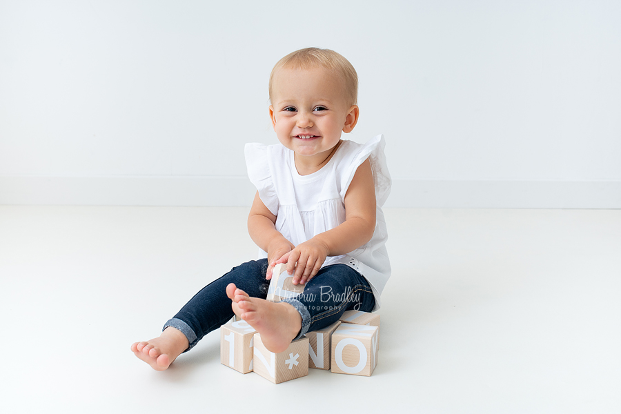 toddler on white backdrop