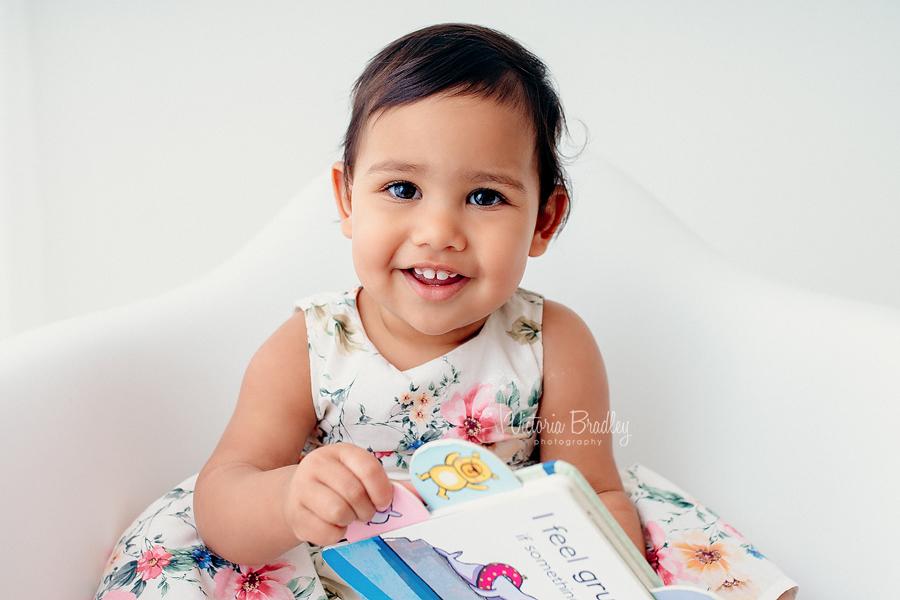 14 months old baby sat on chair