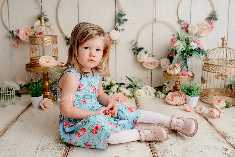 floral hoops back drop toddler photograph