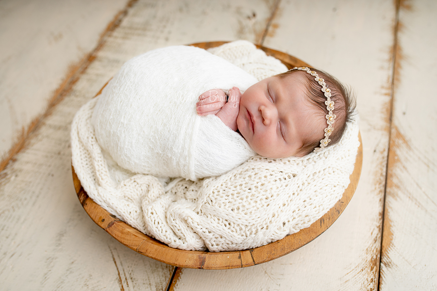 swaddled newborn photography