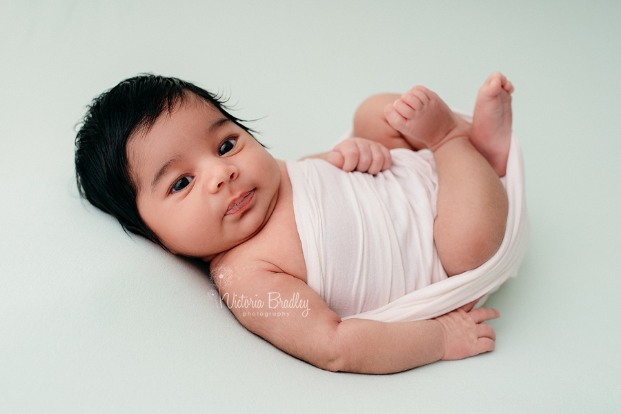 awake 3 week old baby newborn photography 