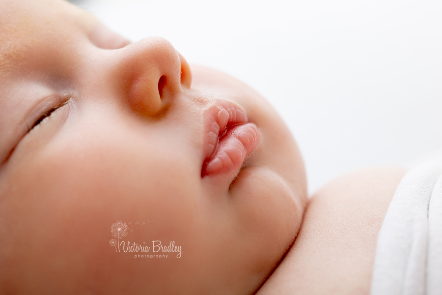 macro shot of baby mouth