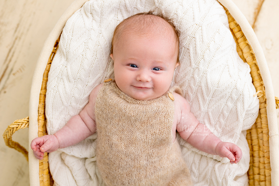 smiling newborn