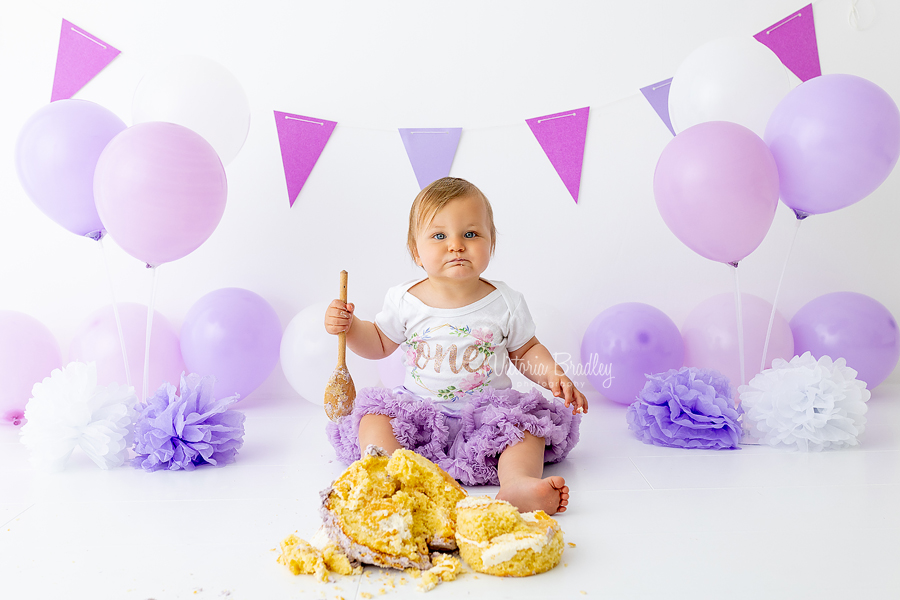 purples and lilac cake smash