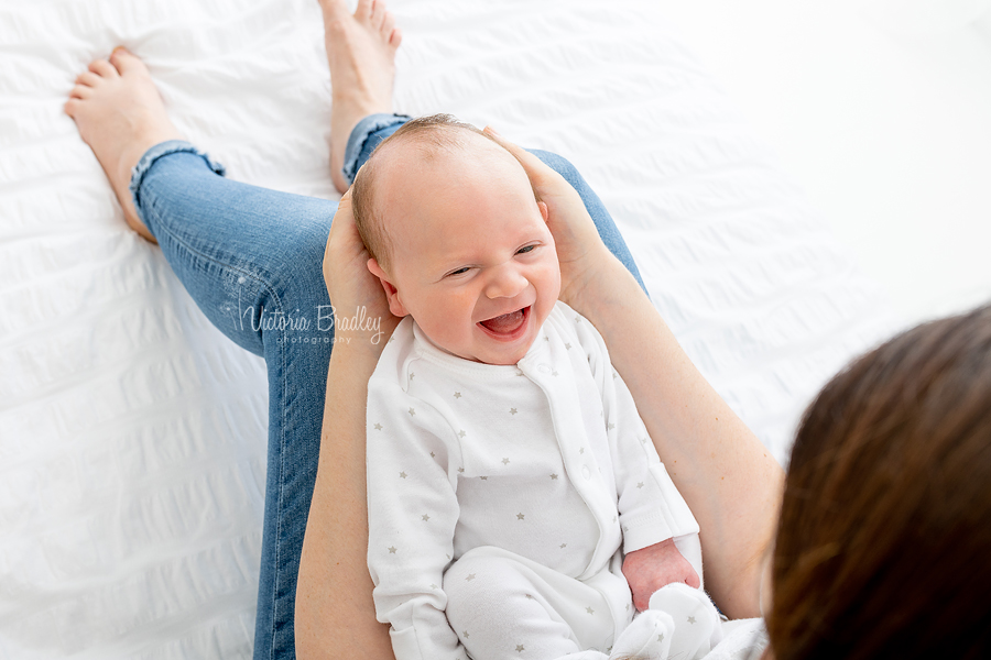 smiling newborn