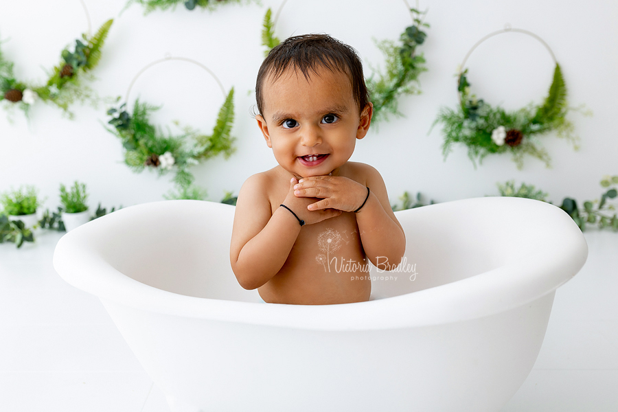 cute baby in tub
