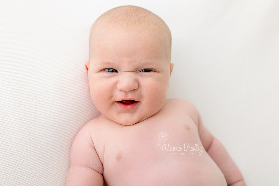 smiley older newborn