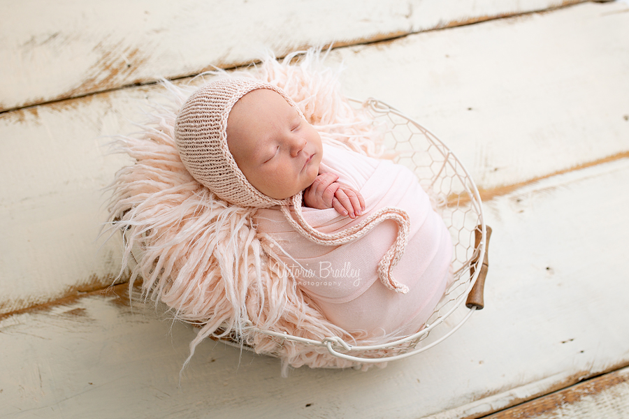 wrapped baby in peach