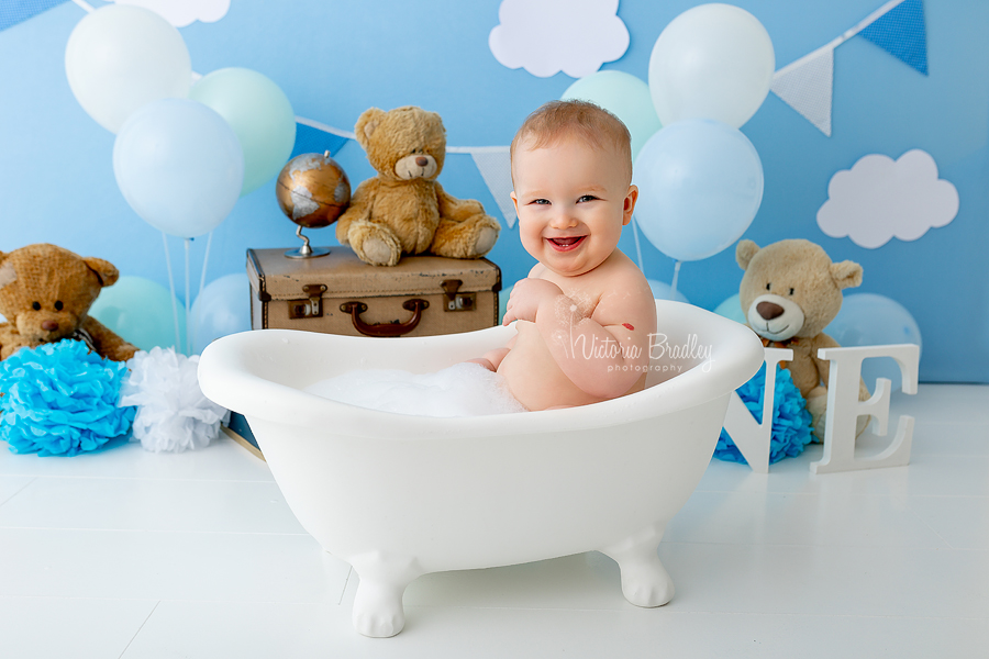 baby boy bath tub cake smash