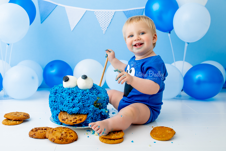 cookie monster baby boy cake smash