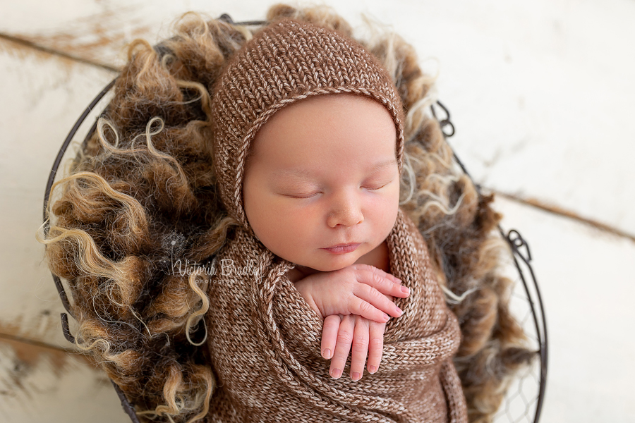 wrapped newborn is brown