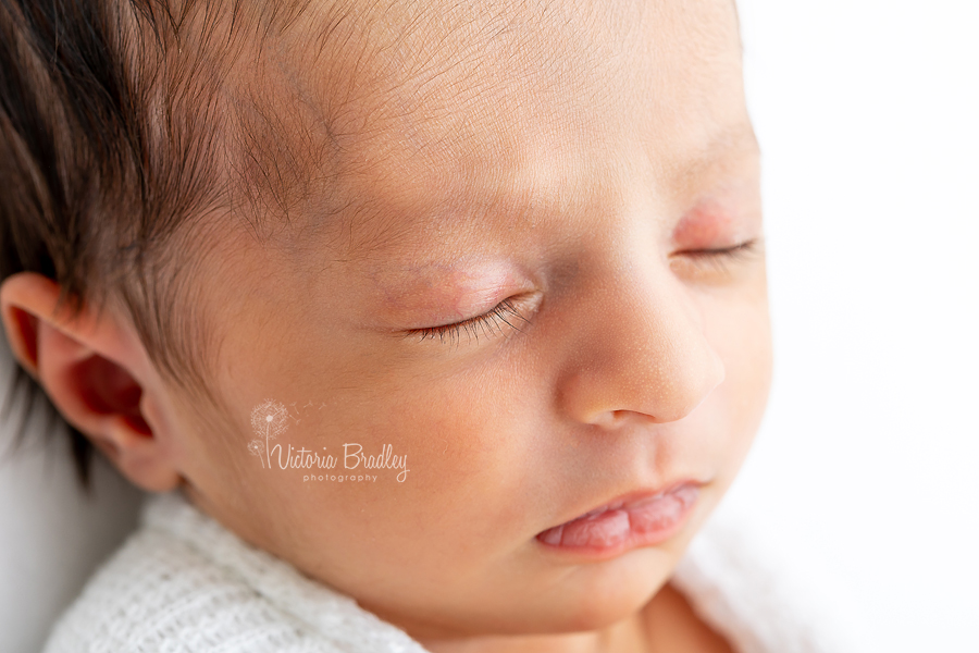 macro of baby face