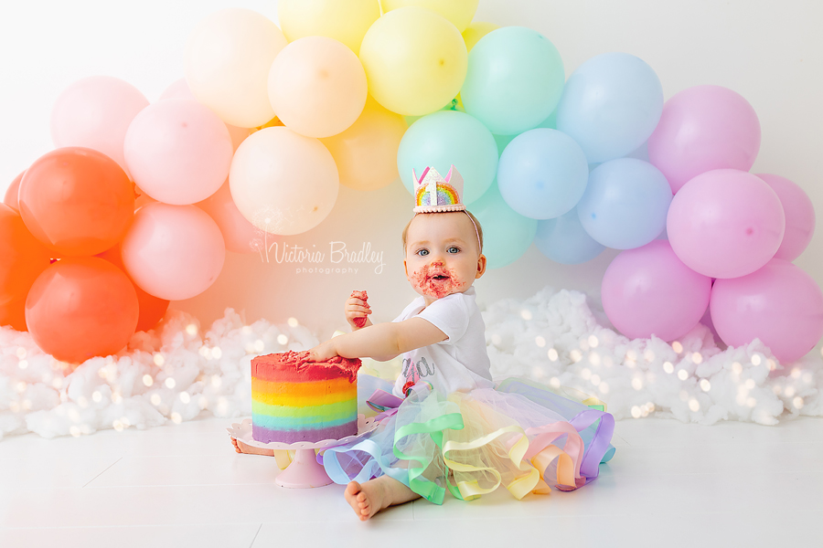 rainbow cake smash