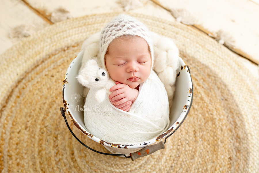 swaddled newborn