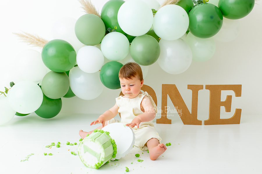 Green & White Cake Smash