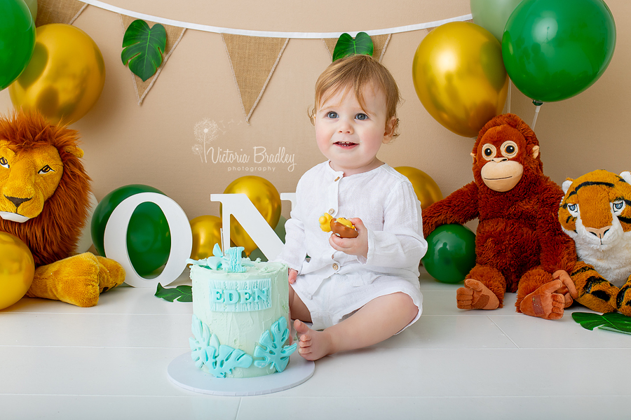 Jungle Cake Smash with baby E.